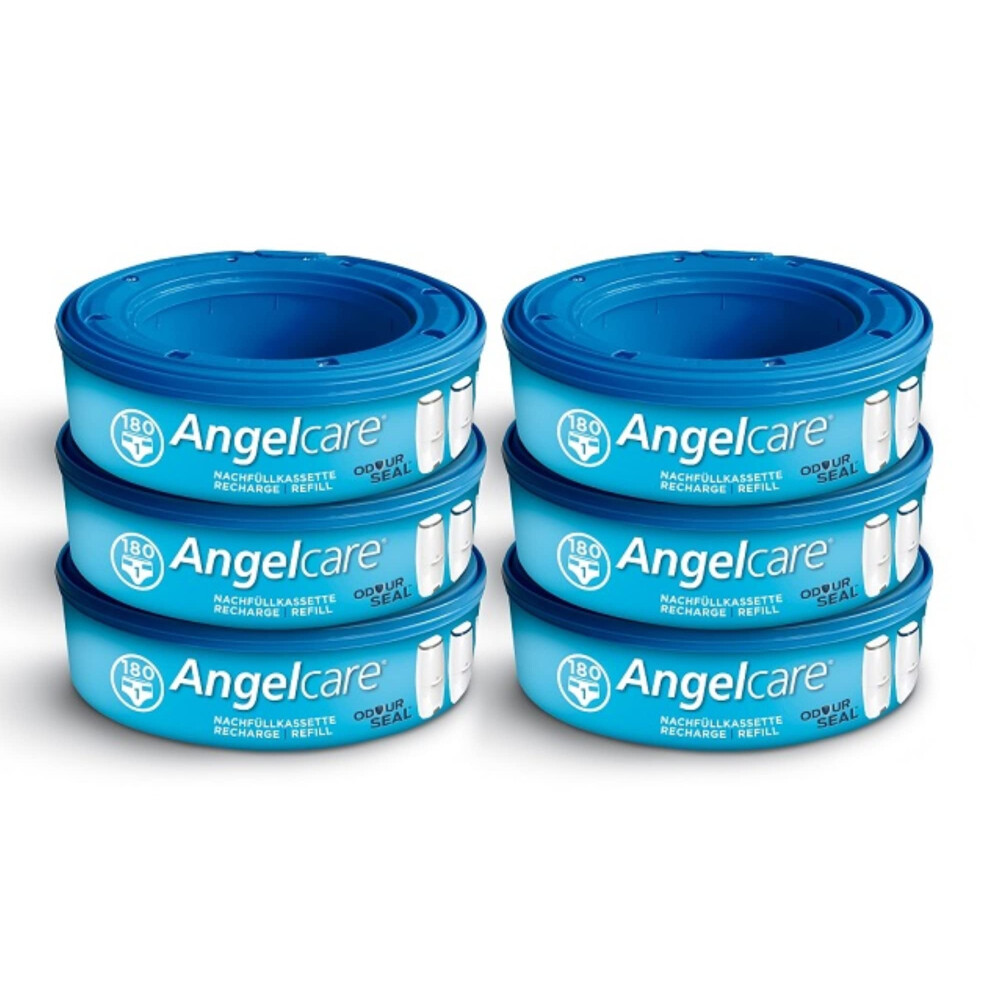 - Nappy bin refill cassettes - Compatible with Angelcare Nappy Disposal System - Pack of 6