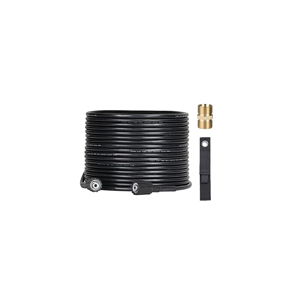 10M Pressure Washer Hose, M22 14mm Female Replacement Jet Wash Hose, Flexible Power Washer Extension Hose with m22 14mm Double Male Thread Coupler,