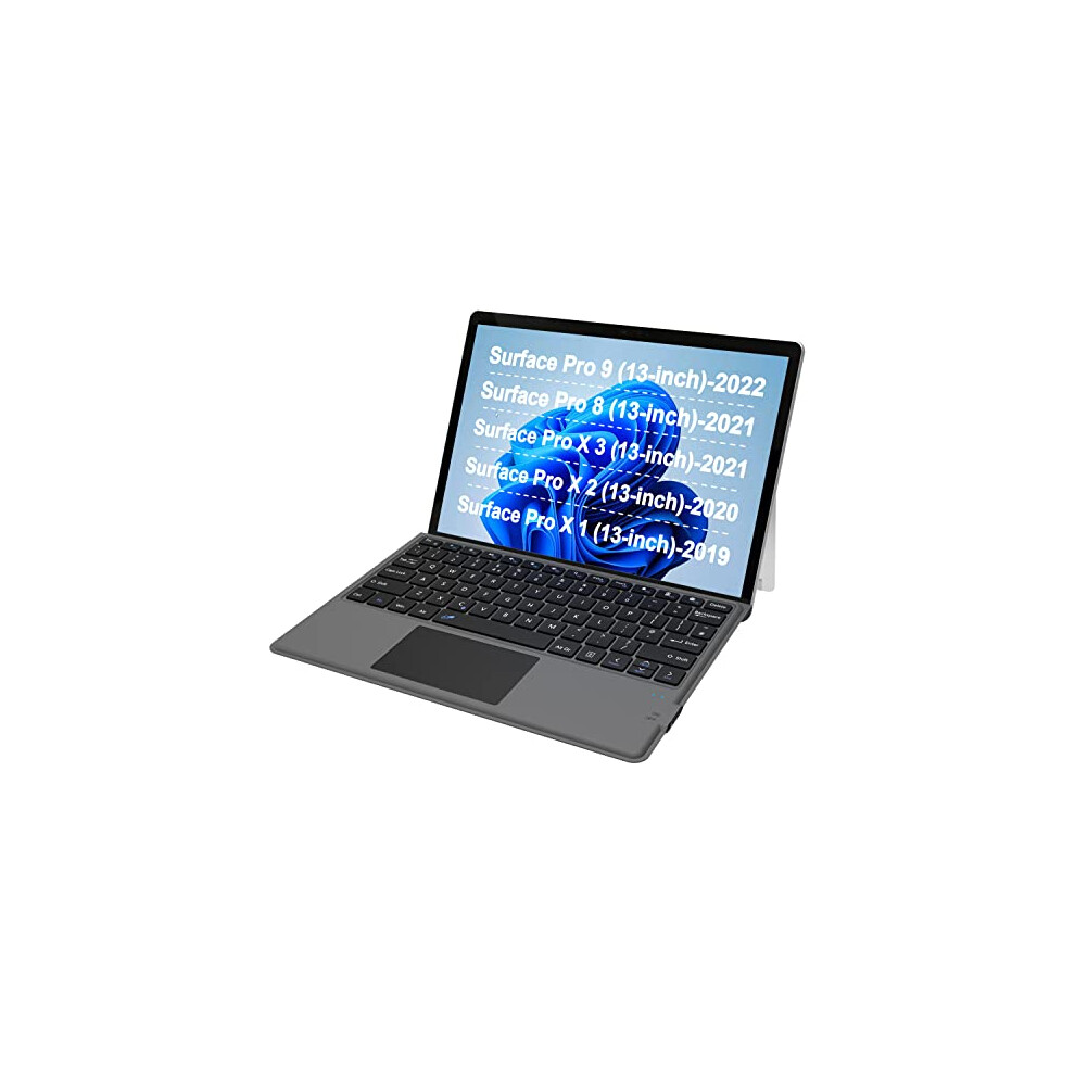 Microsoft Surface Pro 9 Pro 8 & Pro X Type Cover, Ultra-Slim Portable Bluetooth Wireless Keyboard with Touchpad Built-in Rechargeable Battery