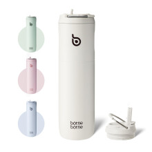 Insulated Water Bottle 700ml(24oz) with Straw and Lid Stainless Steel Sports Travel Gym Water Bottles Metal Drink Flask with Handle for Man and Women