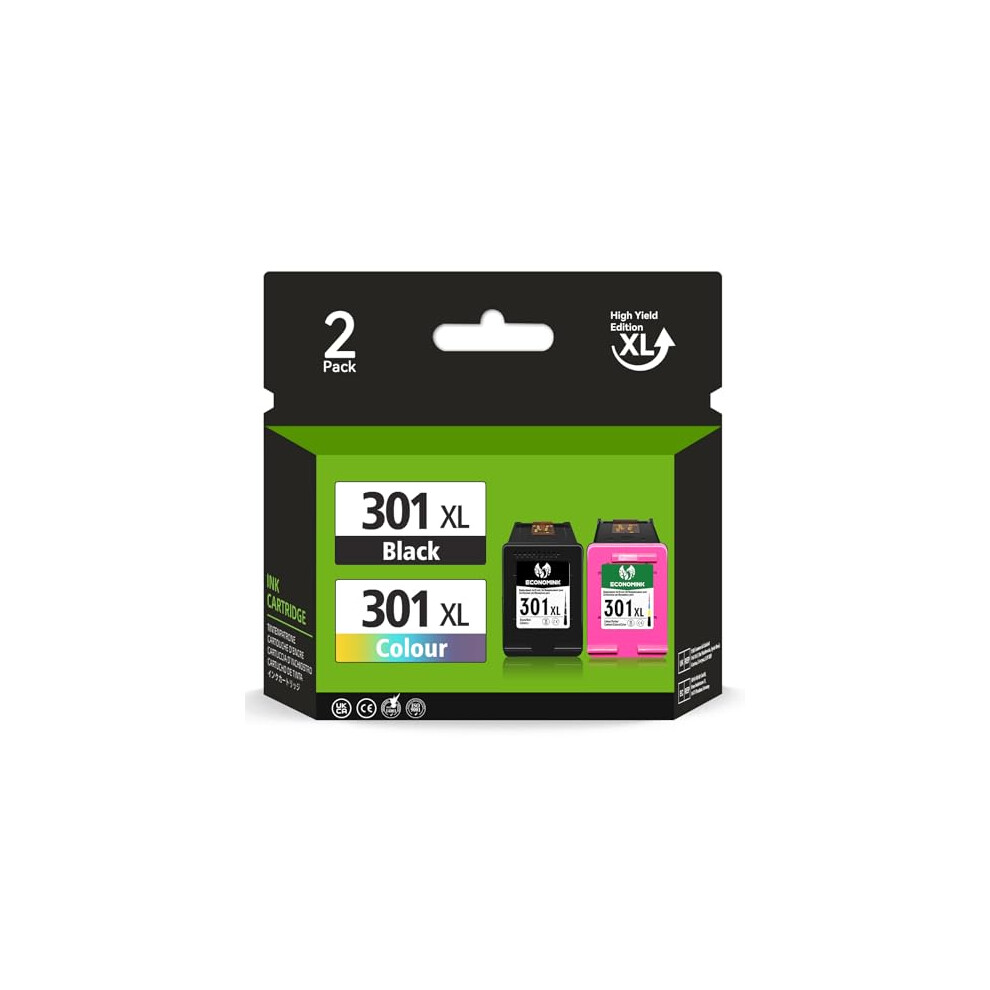 301 Ink Cartridges Combo Pack, Ink 301 Remanufactured for HP 301XL Ink Cartridges, 301 Cartridges Black and Colour for HP Deskjet 1050 1510 2050