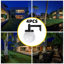 4PCS Luna Globe Fence Solar Power Wall Security Ball Light Decking Patio