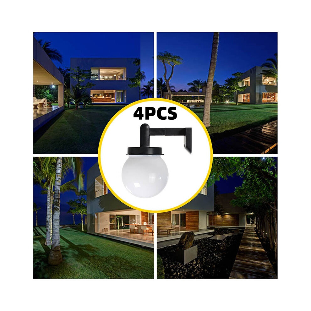 Bghone 4Pcs Luna Globe Fence Solar Power Wall Security Ball Decking Patio Light
