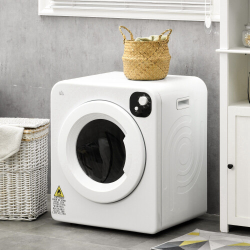 Homcom HOMCOM 6kg Vented Tumble Dryer with 7 Dry Programmers for Small Spaces White 2