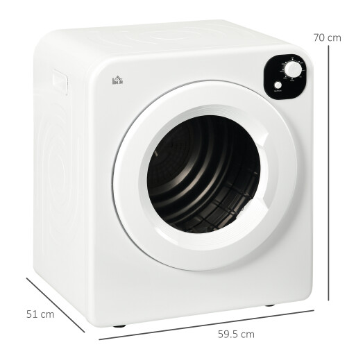 Homcom HOMCOM 6kg Vented Tumble Dryer with 7 Dry Programmers for Small Spaces White 1