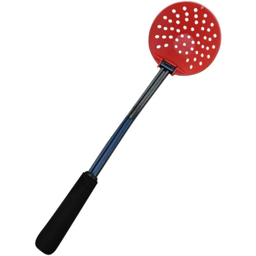 (9cm, red) MiOYOOW Ice Fishing Skimmer, Winter Fishing Scoop Wear Resistant Ice Fishing Equipment with Long Handle for Winter Outdoor Fishing