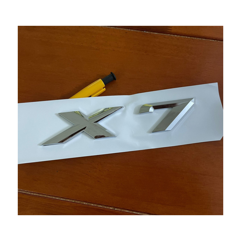 (, X7) Car Letter Number Rear Trunk Boot Badge Emblem X1 X2 X3 X4 X5 X6 X7 Silver 8381923467081