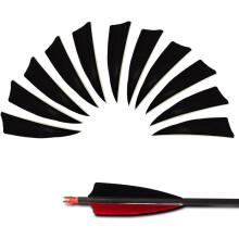 (Black) 25 Pack 3 Inch Archery Feathers Real Turkey Fletches Fletching Right-Wing for Bows Arrows Crossbow Bolts