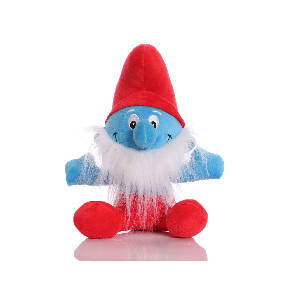 (Papa) The Smurf Plush Material Doll Stuffed Toy Pp Cotton Filling Children Gift Blue