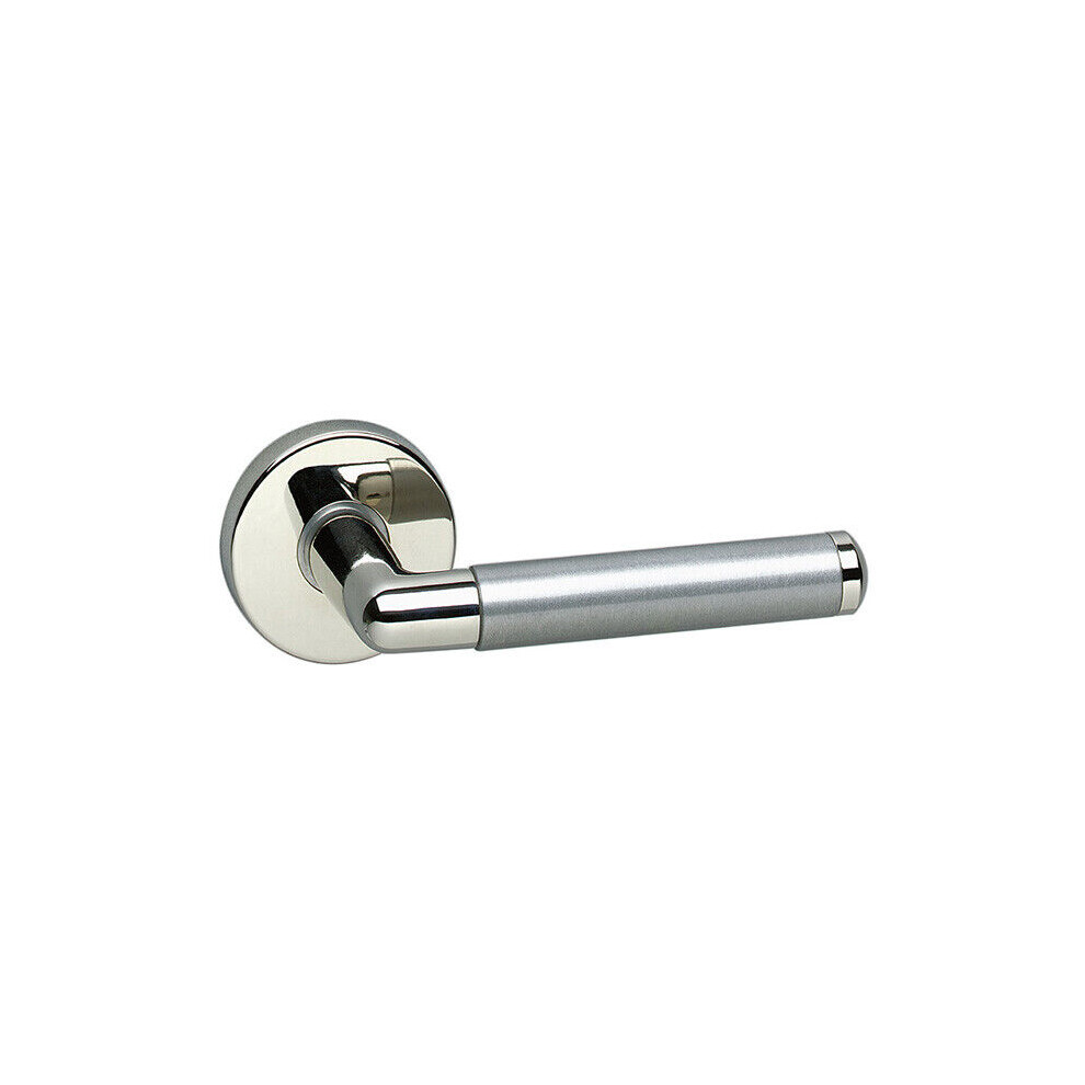 (Polished Nickel Rose) Metal Lever Latch Door Handles Set Round Rose