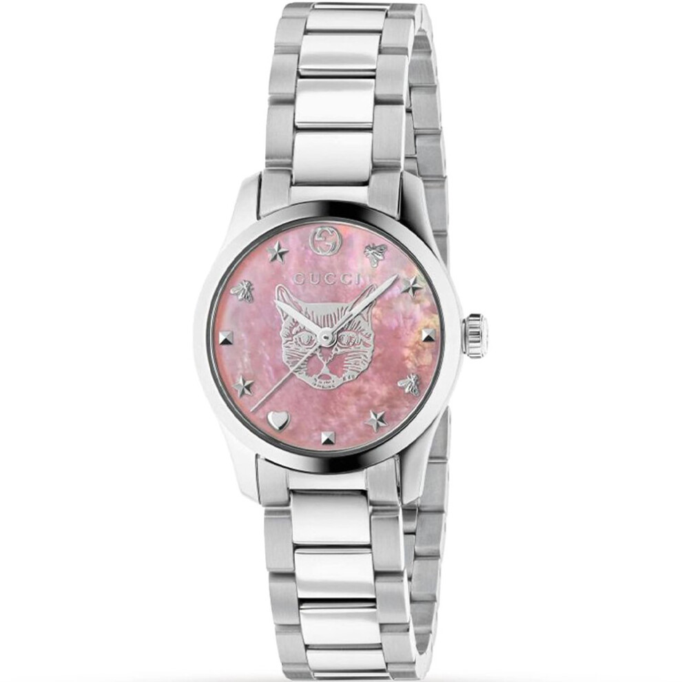 Gucci YA1265013 G-Timeless 27mm Ladies Pink Dial Watch