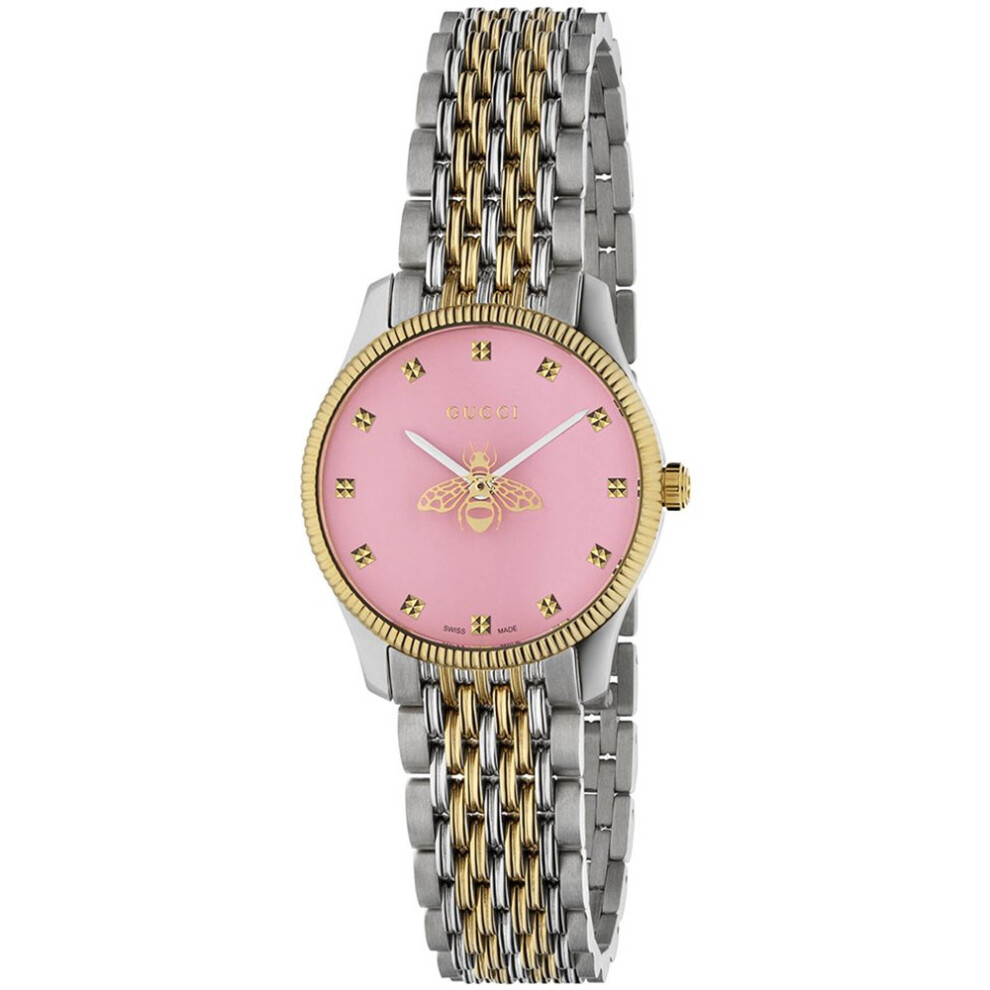 Gucci YA1265030 G-Timeless 29mm Ladies Pink Dial Bee Motif Watch