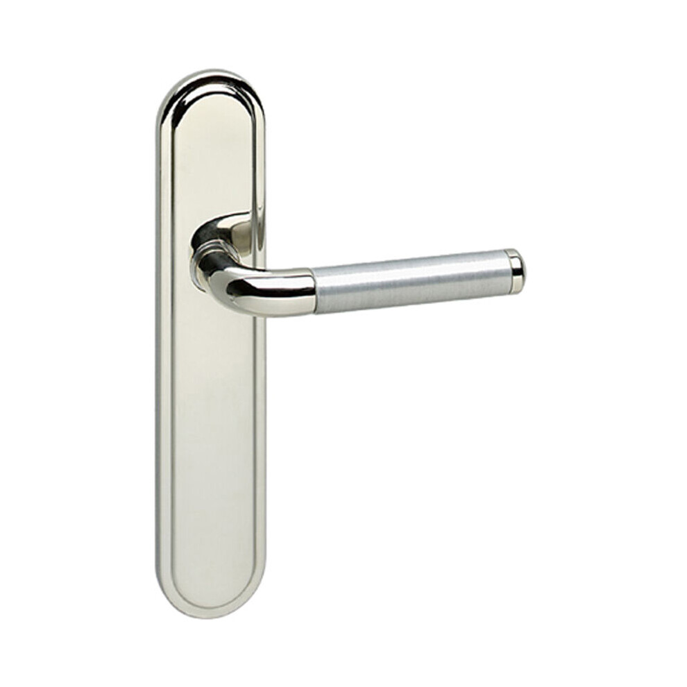 (Polished Nickel Plain) Metal Lever Latch Door Handles Set Round Rose