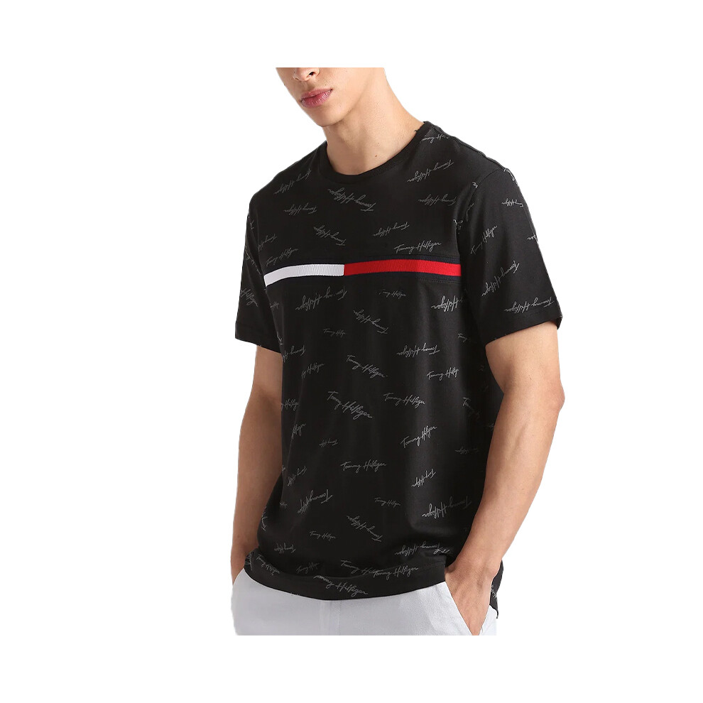 Tommy Hilfiger (, 2XL) Mens T Shirt Signature Tee Black