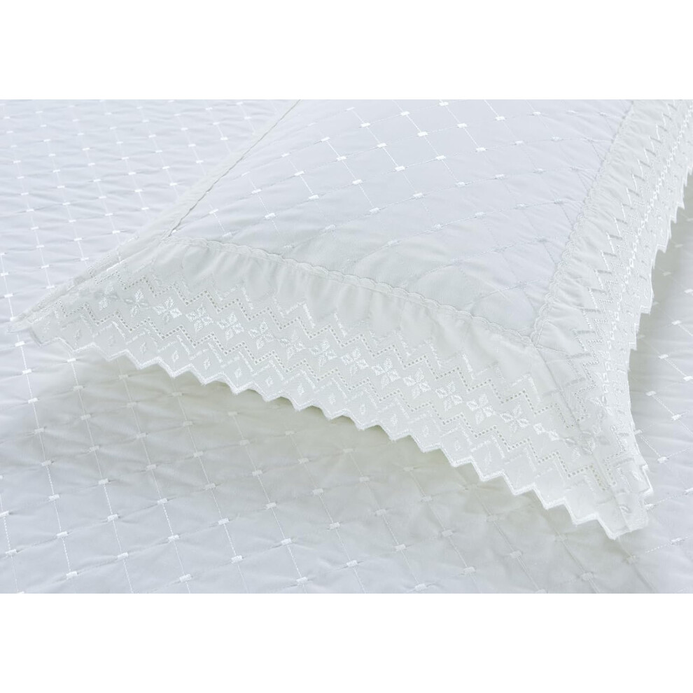 Rapport (One Size, ) Broderie Anglais Duvet Cover Set Bedding Set Quilt Cover Luxury White