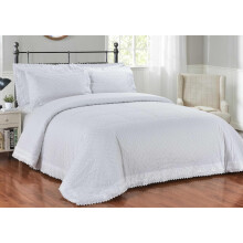 (Double, White) Broderie Anglais Duvet Cover Set Bedding Set Quilt Cover Luxury