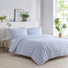 (Double, Blue) Gingham Duvet Cover Set Bedding Quilt Cover Bed Set Check Pink Blue Yellow