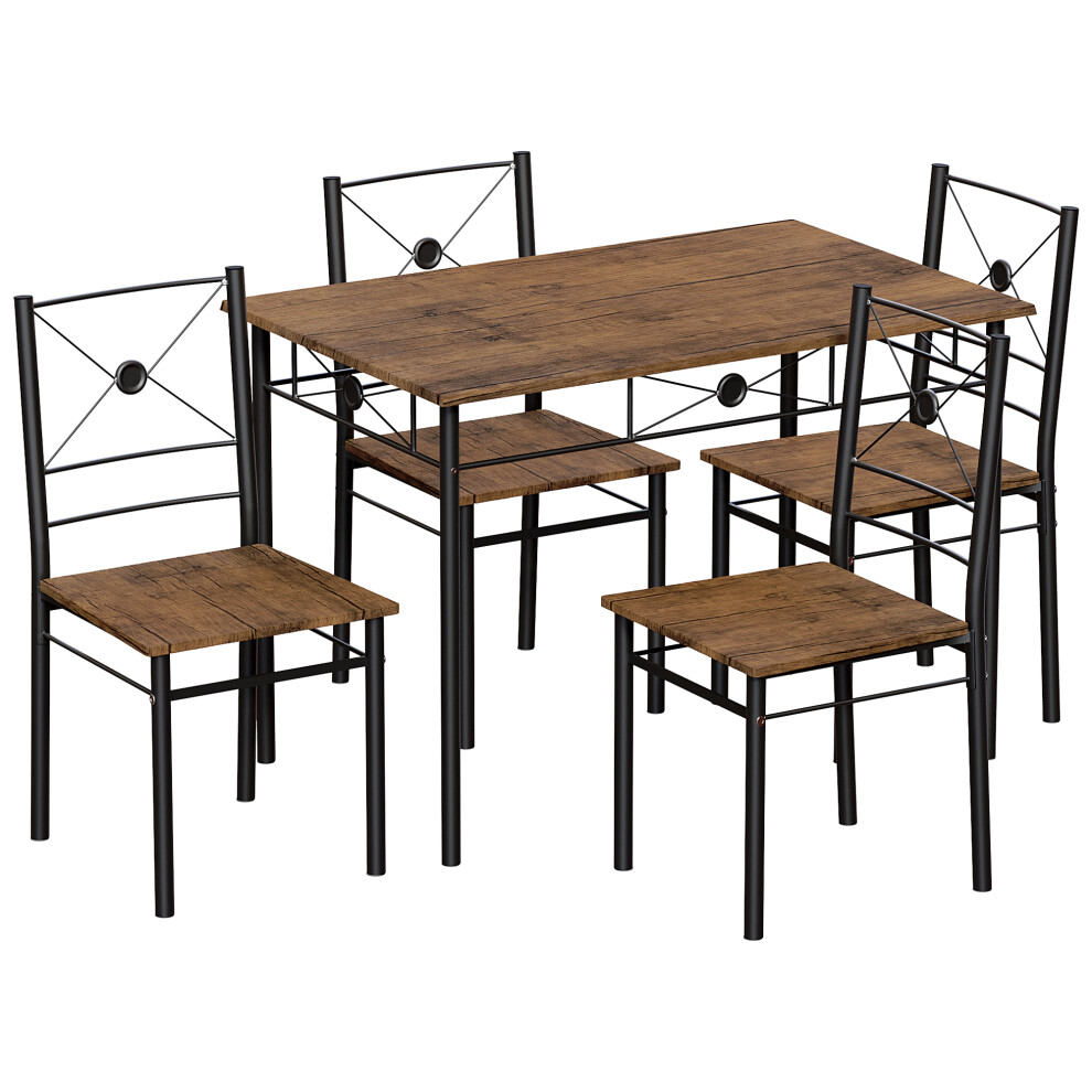 (Dark Wood) Roslyn Dining Table Chair Set Of 4 Home Furniture