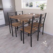(Dark Wood) Roslyn Dining Table Chair Set Of 4 Home Furniture