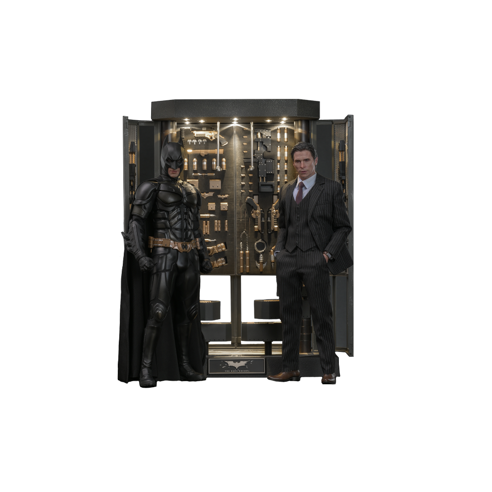 Hot Toys Figure Mms750 - Dc Comics - Batman : The Knight - Batman Armory & Bruce Wayne Dark