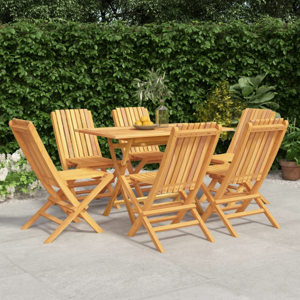 vidaXL 7 Piece Garden Dining Set Solid Wood Teak