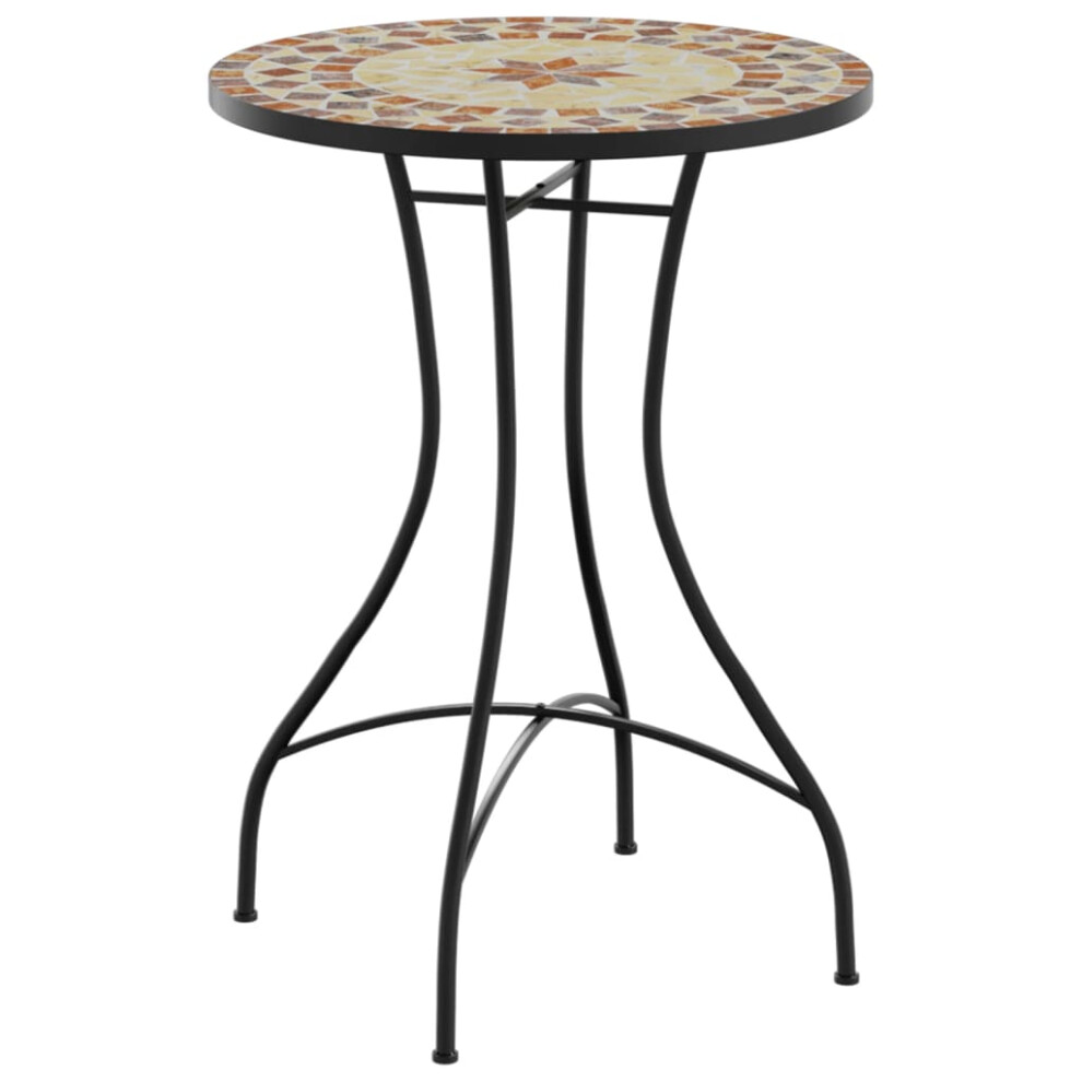 (terracotta and white, 50 x 70 cm) vidaXL Mosaic Bistro Tables Outdoor Table Garden Balcony Dining Table Ceramic