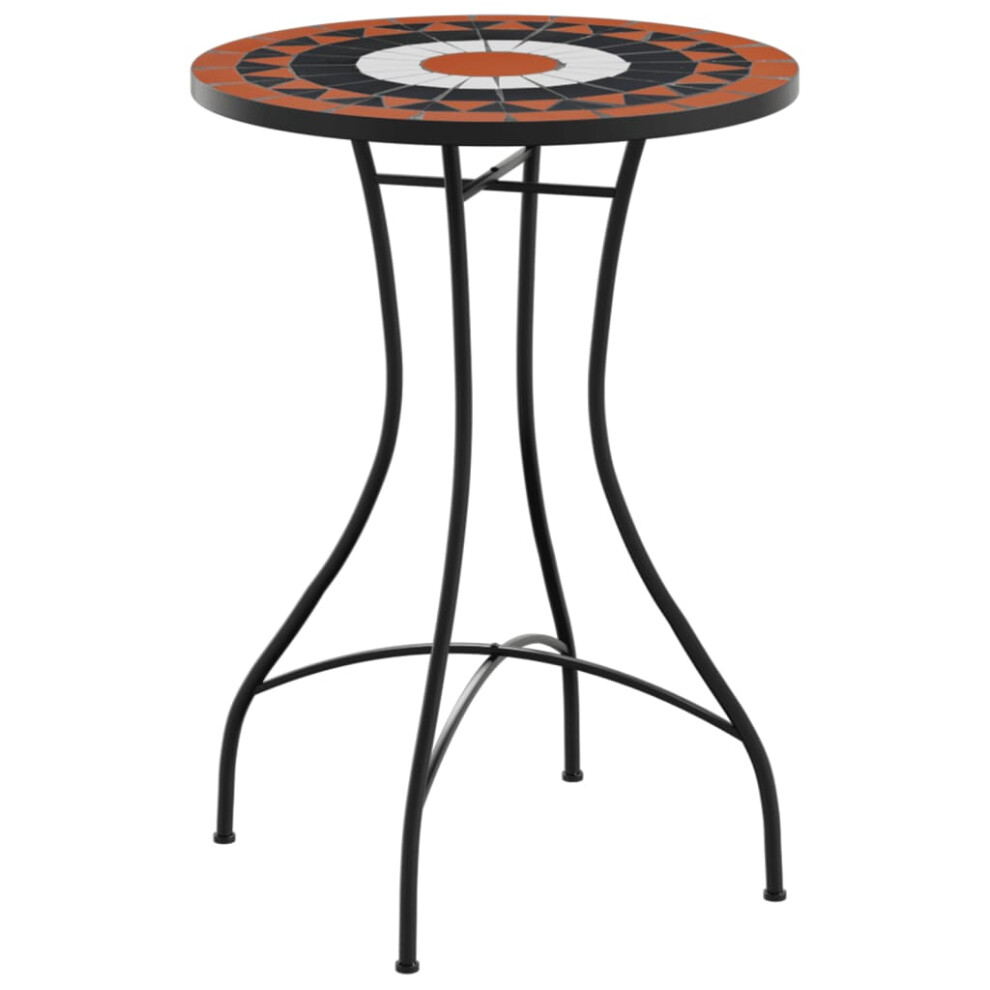 (terracotta and black, 50 x 70 cm) vidaXL Mosaic Bistro Tables Outdoor Table Garden Balcony Dining Table Ceramic