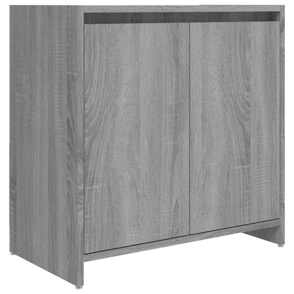 (grey sonoma) vidaXL Bathroom Cabinet Engineered Wood Organiser Storage Shelf Multi Colours