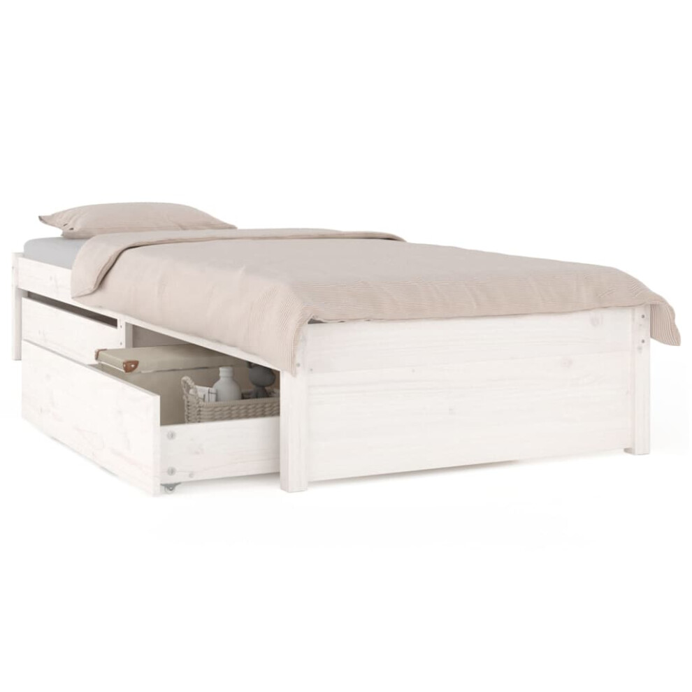 Vidaxl (White) Bed Frame With Drawers Bedroom Bedstead Bed Base Multi Colours/Sizes
