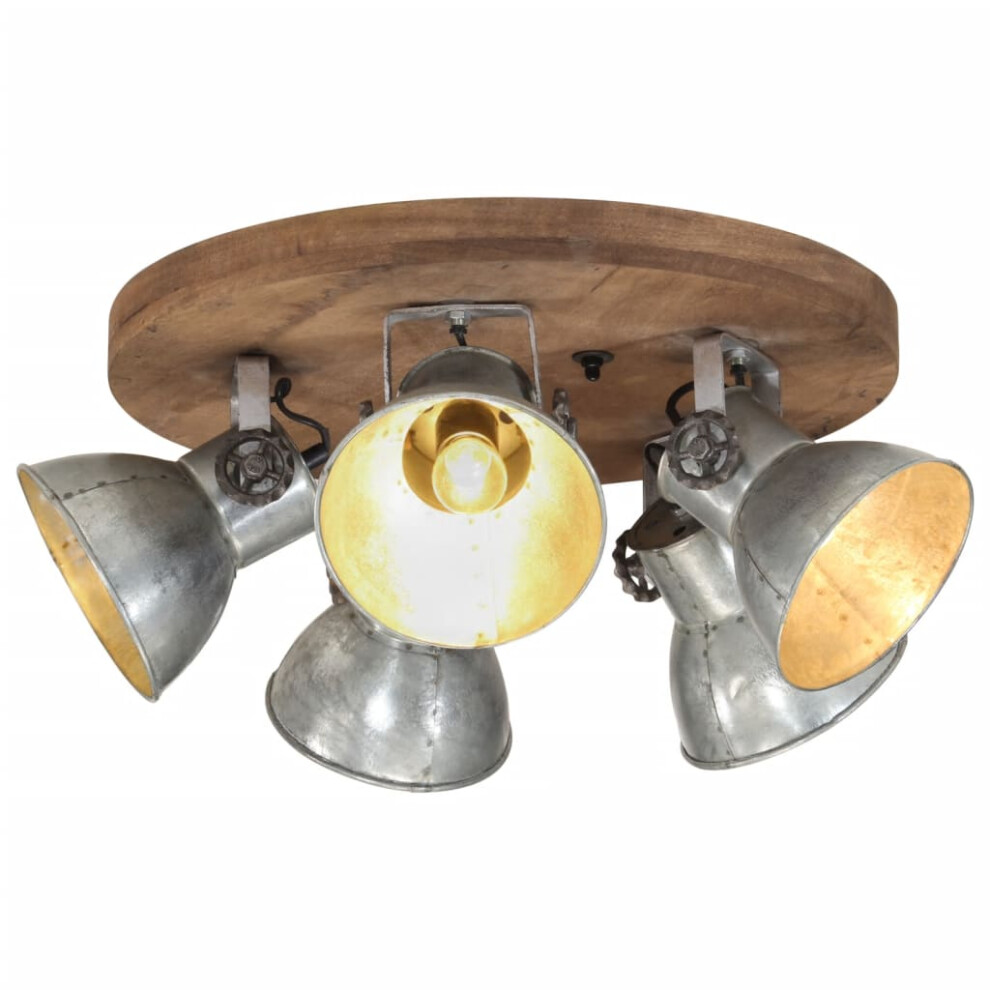 Vidaxl (Silver, Round Ceiling Lamp 5 Shades Pcs) Industrial Wall Lamp Hallway Bedside Light Ceiling Lamp Hanging Light