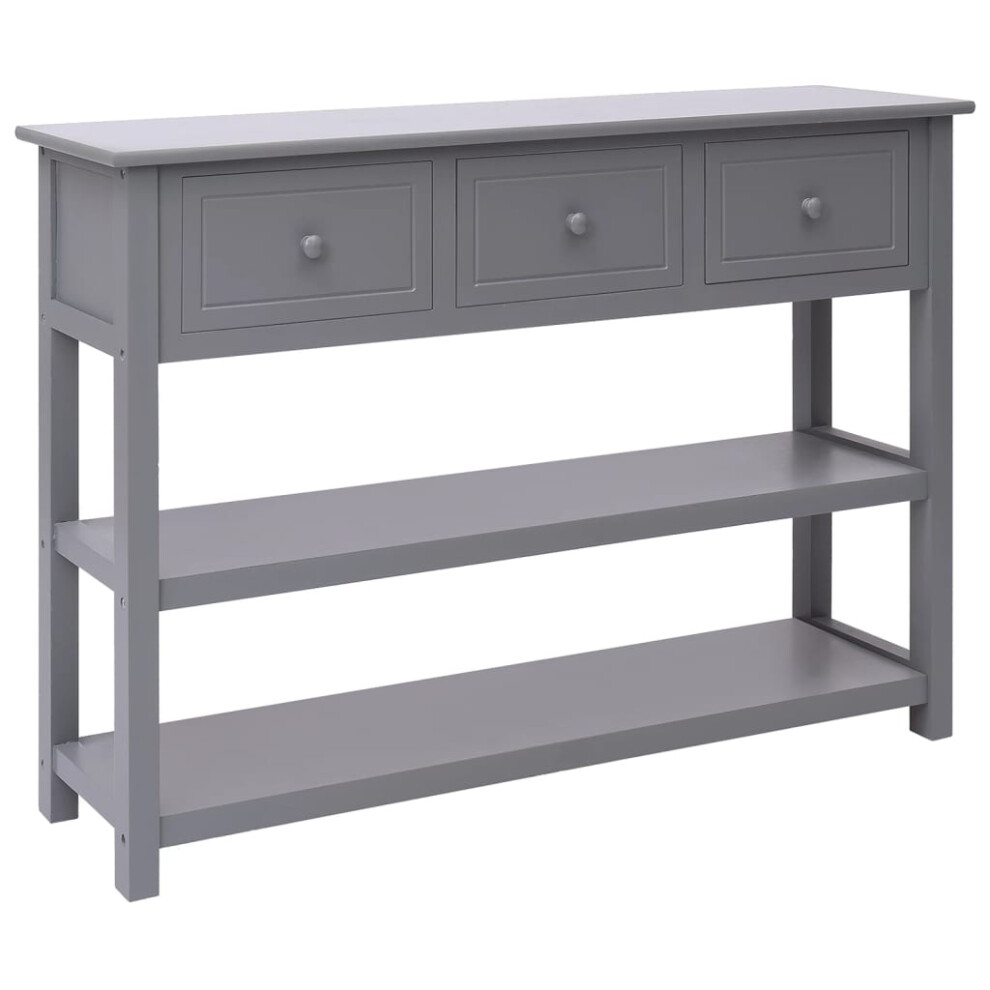 (grey) vidaXL Sideboard Console Table Storage Cabinet Cupboard Solid Paulownia Wood