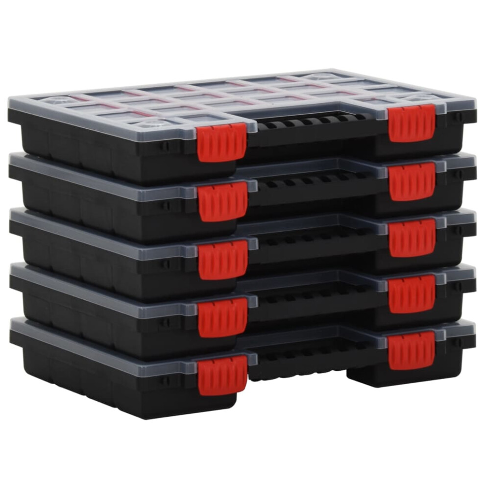 (15 dividers) vidaXL 5/10x Assortment Boxes Polypropylene Tool Organiser Box Multi Models