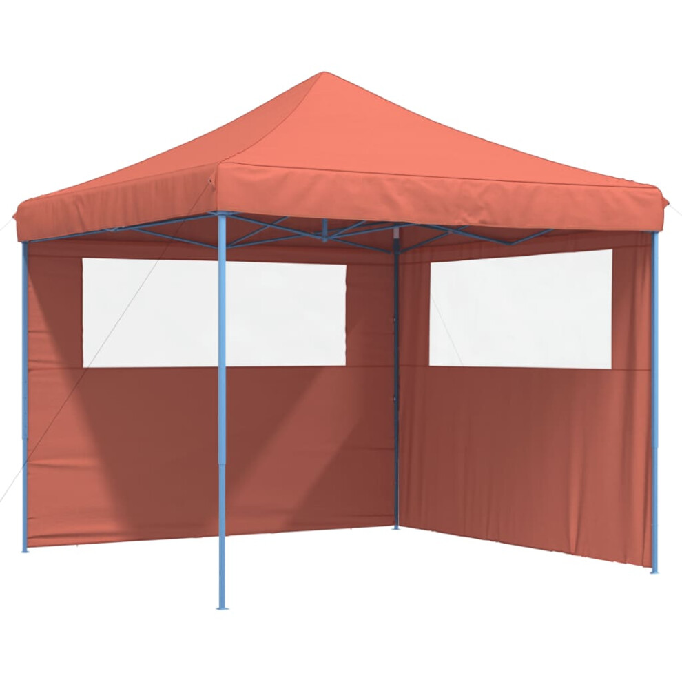 (terracotta, with 2 sidewalls) vidaXL Foldable Tent Canopy Patio Pavilion Gazebo Pop up Tent Marquee Canopy