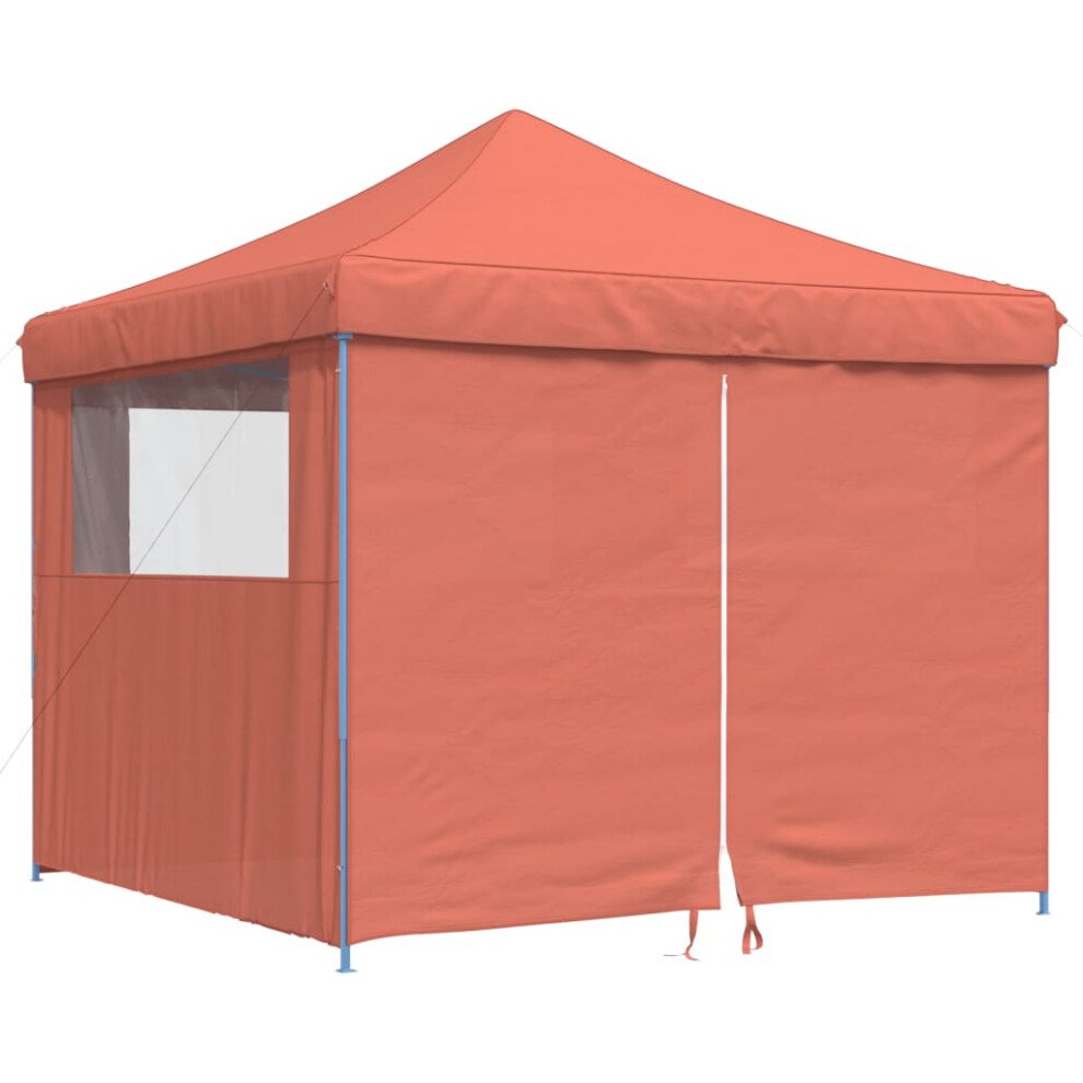 Vidaxl (Terracotta, With 4 Sidewalls) Foldable Tent Canopy Patio Pavilion Gazebo Pop Up Tent Marquee Canopy