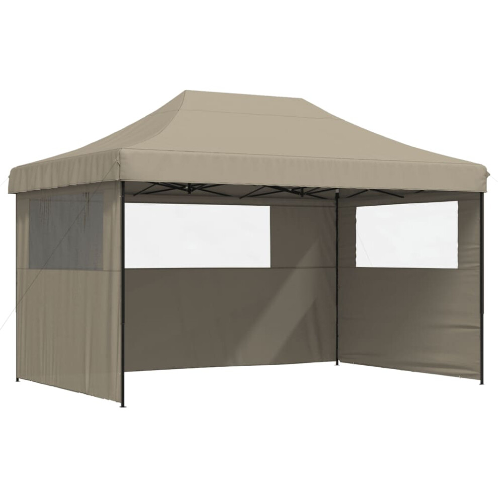 (taupe, with 3 sidewalls) vidaXL Foldable Tent Pop-up Outdoor Party Gazebo Canopy Shelter Multi Colours