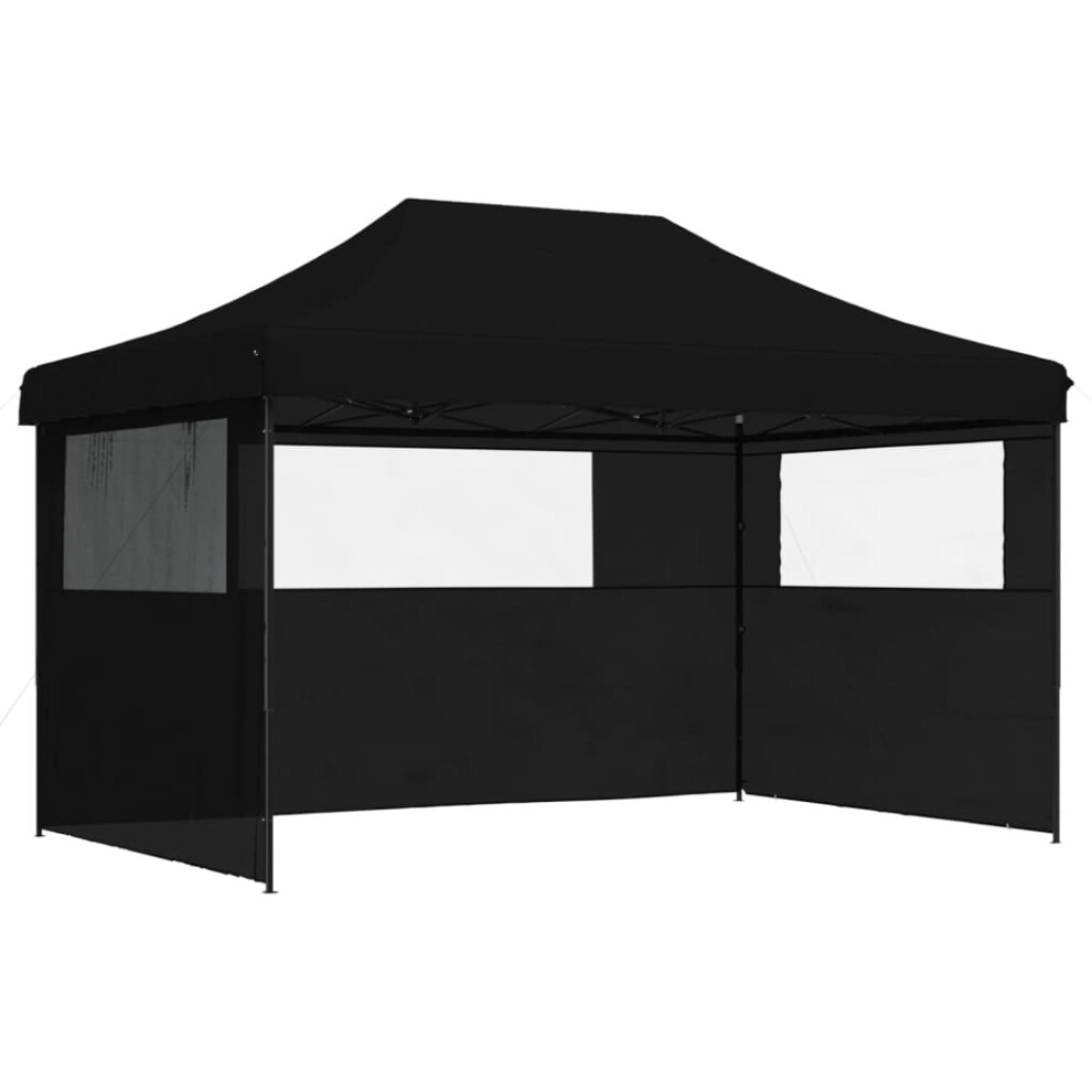 (black, with 3 sidewalls) vidaXL Foldable Tent Pop-up Outdoor Party Gazebo Canopy Shelter Multi Colours