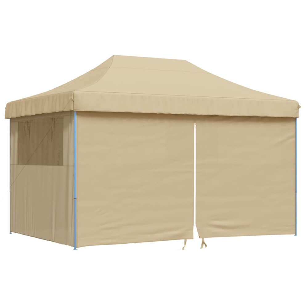 (beige, with 4 sidewalls) vidaXL Foldable Tent Pop-up Outdoor Party Gazebo Canopy Shelter Multi Colours