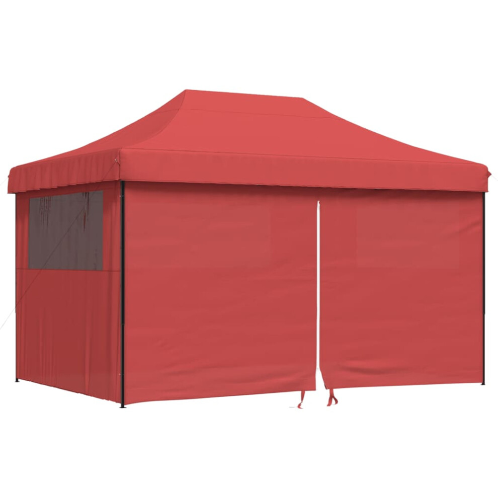 (burgundy, with 4 sidewalls) vidaXL Foldable Tent Pop-up Outdoor Party Gazebo Canopy Shelter Multi Colours