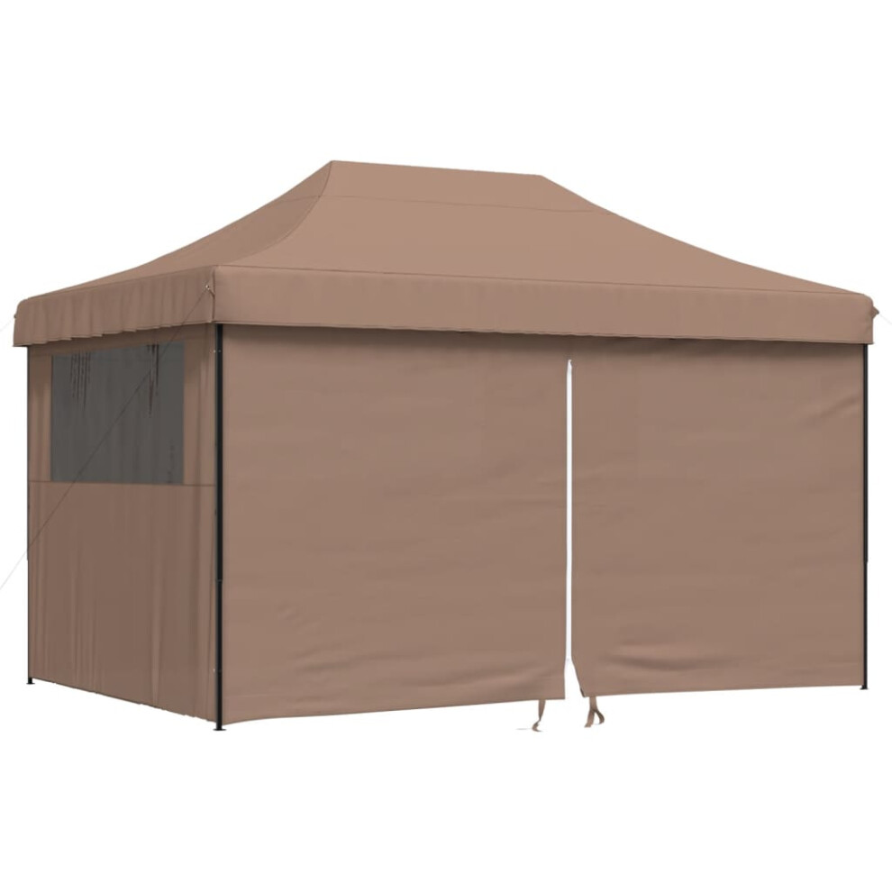 (brown, with 4 sidewalls) vidaXL Foldable Tent Pop-up Outdoor Party Gazebo Canopy Shelter Multi Colours