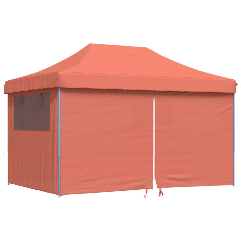 (terracotta, With 4 sidewalls) vidaXL Foldable Tent Pop-up Outdoor Party Tent Garden Gazebo Canopy Shelter