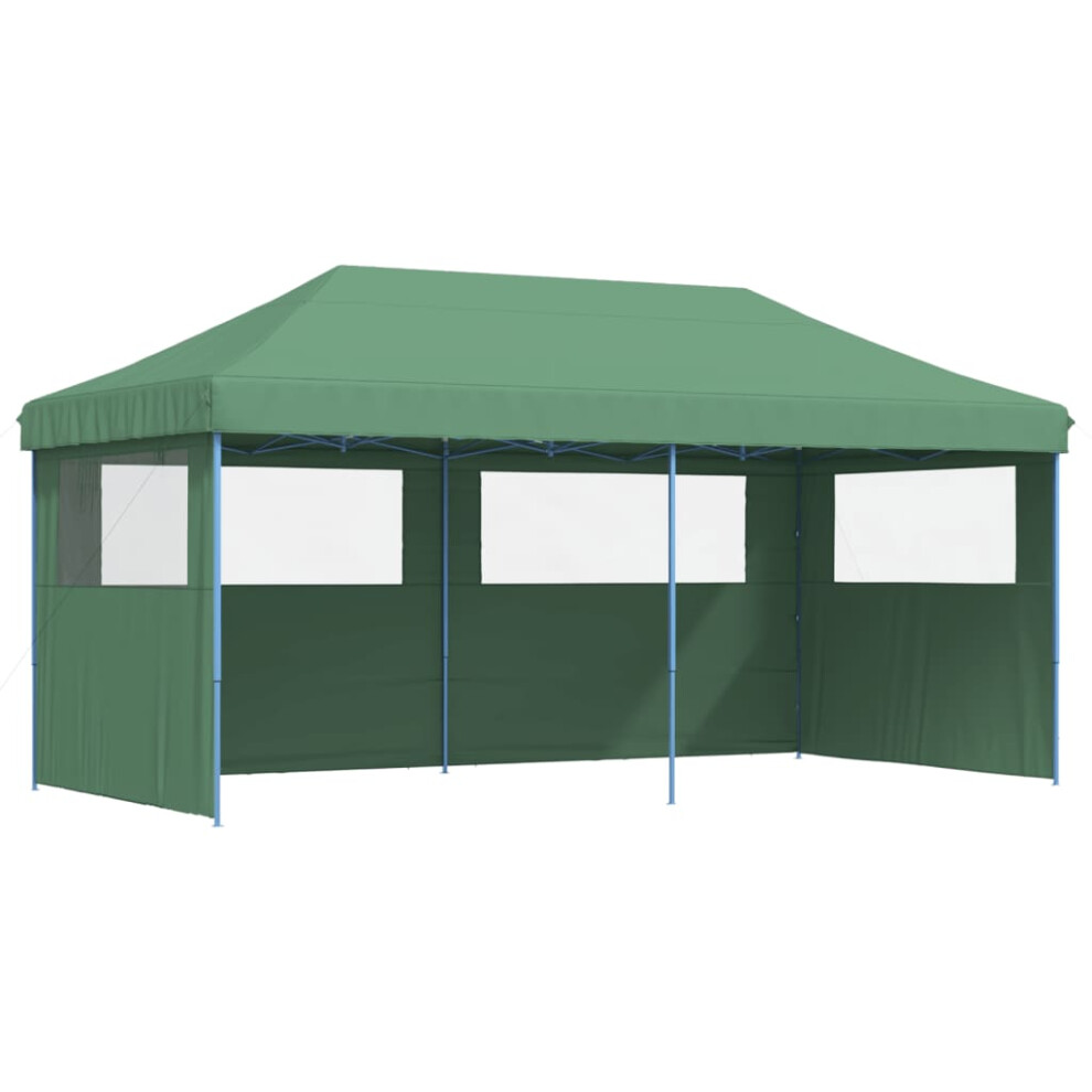 (green, with 3 sidewalls) vidaXL Foldable Tent Pop-Up with 4 Side Walls Outdoor Pavilion Multi Colours