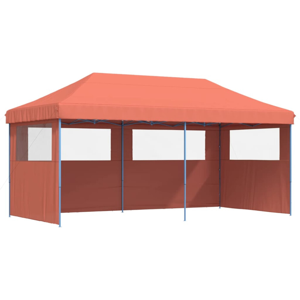 (terracotta, With 3 sidewalls) vidaXL Foldable Tent Pop-Up With 4 Side Walls Outdoor Pavilion Multi Colours