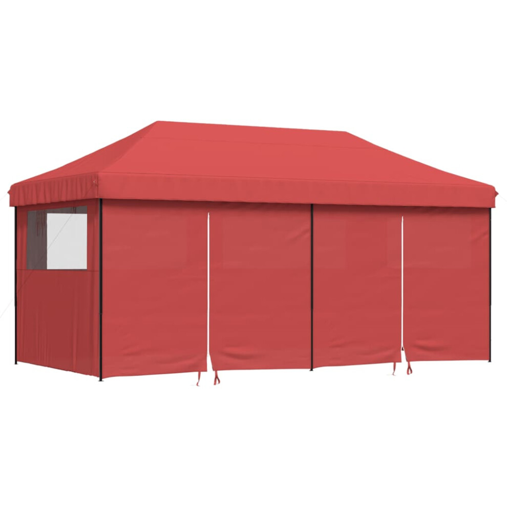 (burgundy, with 4 sidewalls) vidaXL Foldable Tent Pop-Up with 4 Side Walls Outdoor Pavilion Multi Colours