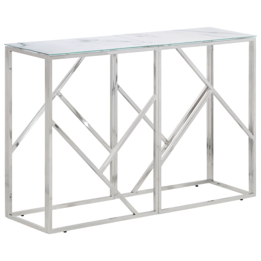 (silver and white, glass) vidaXL Console Table Hallway Accent End Coffee Table Centre Tea Side Table