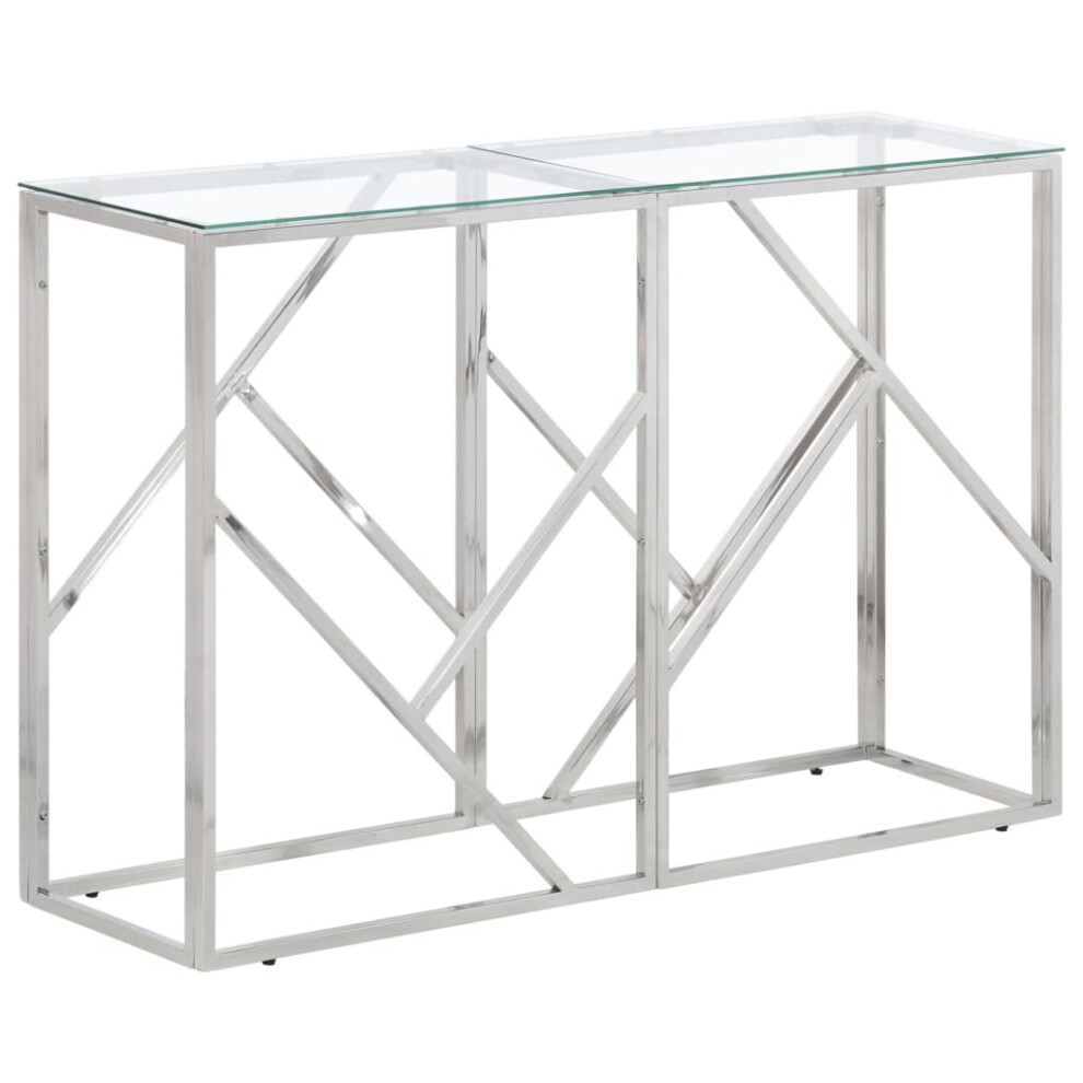 (silver, glass) vidaXL Console Table Hallway Accent End Coffee Table Centre Tea Side Table