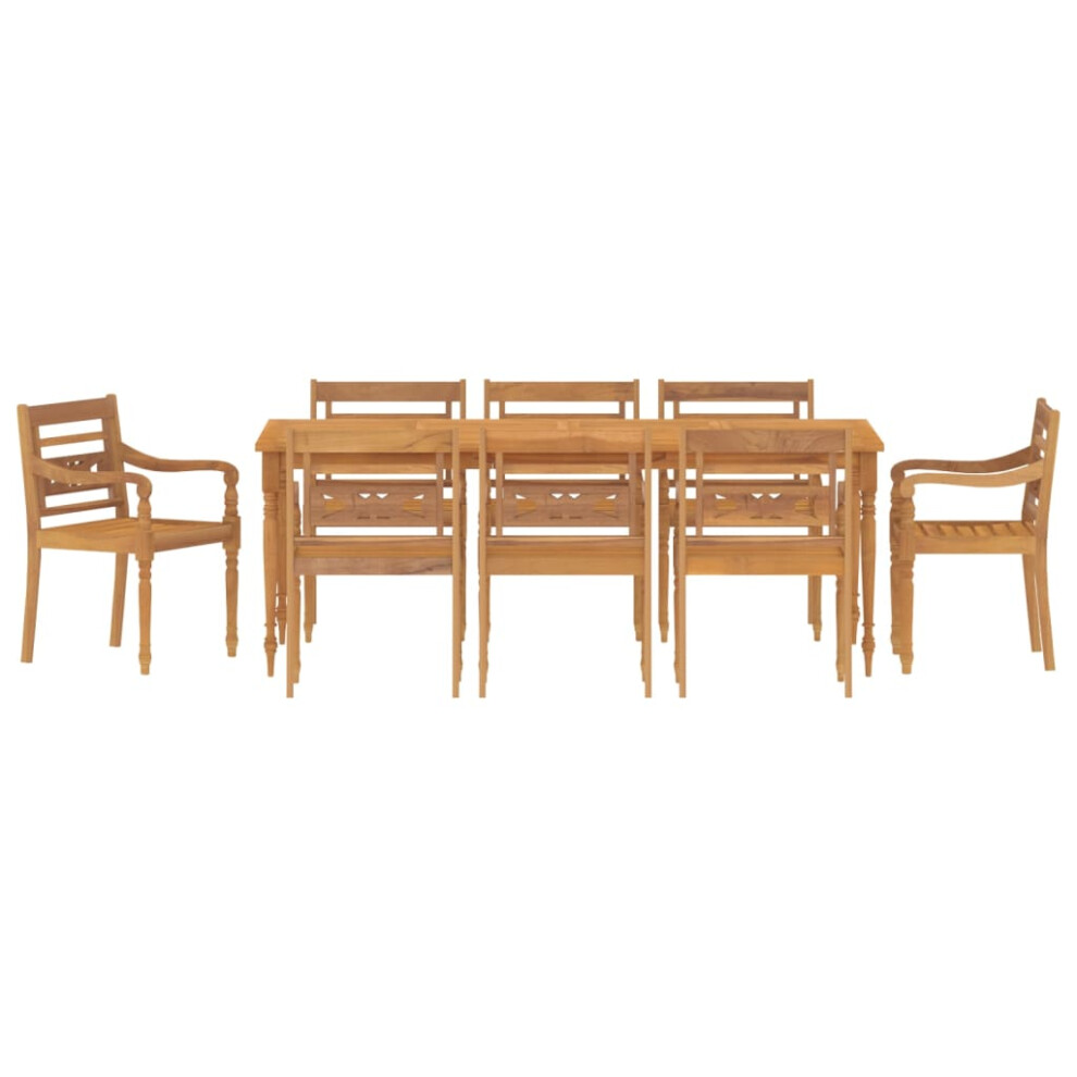 (9 piece) vidaXL Garden Dining Set Wooden Outdoor Table and Chairs Set Solid Wood Teak