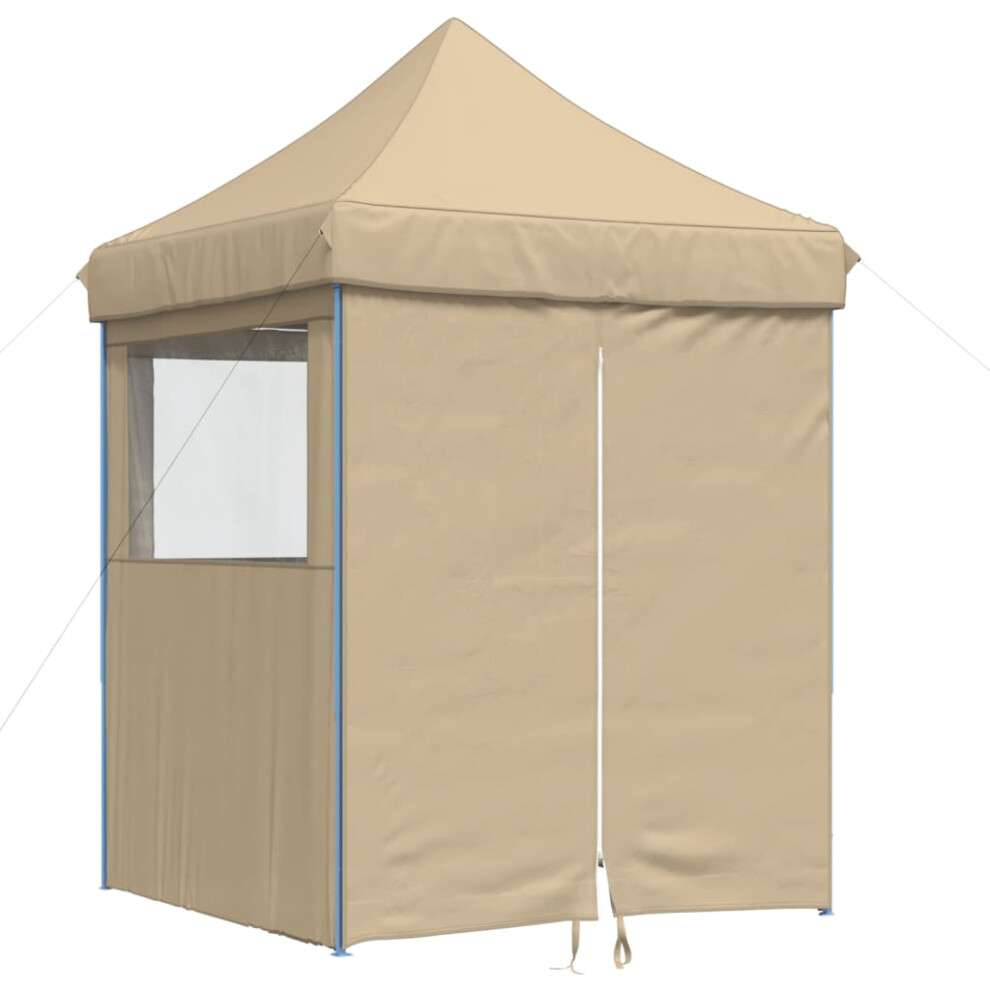 (beige, with 4 sidewalls) vidaXL Professional Folding Party Tent Steel 2x2m Outdoor Canopy Multi Colours