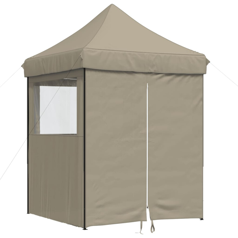 (taupe, with 4 sidewalls) vidaXL Professional Folding Party Tent Steel 2x2m Outdoor Canopy Multi Colours