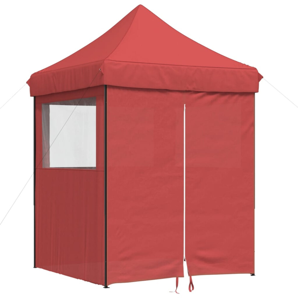 (burgundy, with 4 sidewalls) vidaXL Professional Folding Party Tent Steel 2x2m Outdoor Canopy Multi Colours