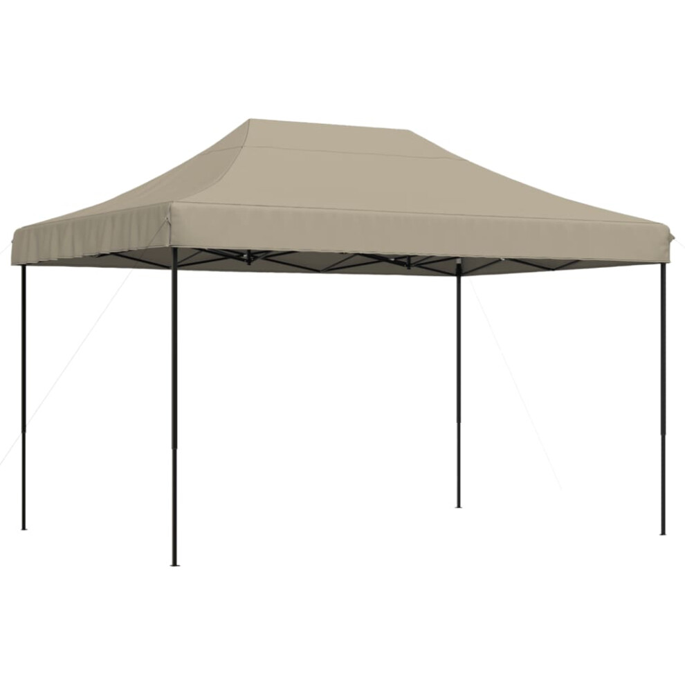 (taupe, without sidewall) vidaXL Foldable Party Tent Pop-Up with 4 Sidewalls Patio Gazebo Canopy Shelter